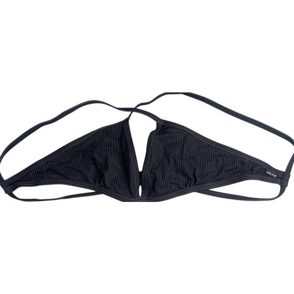 Jolyn Triangle Bikini Top Gray Stripped XL - Picture 1 of 5